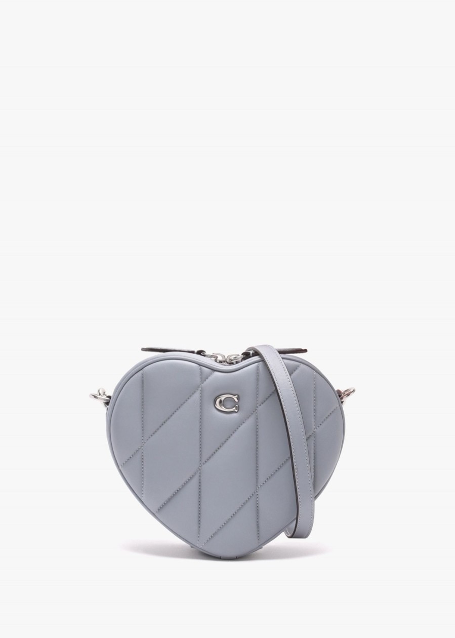 Womens COACH Crossbody Bags | Womens Heart Quilted Leather Cross-Body Bag In Grey Blue