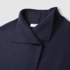 Womens HARRIS WHARF Coats & Jackets | Womens Pressed Wool Kimono Mantlel In Navy Blue