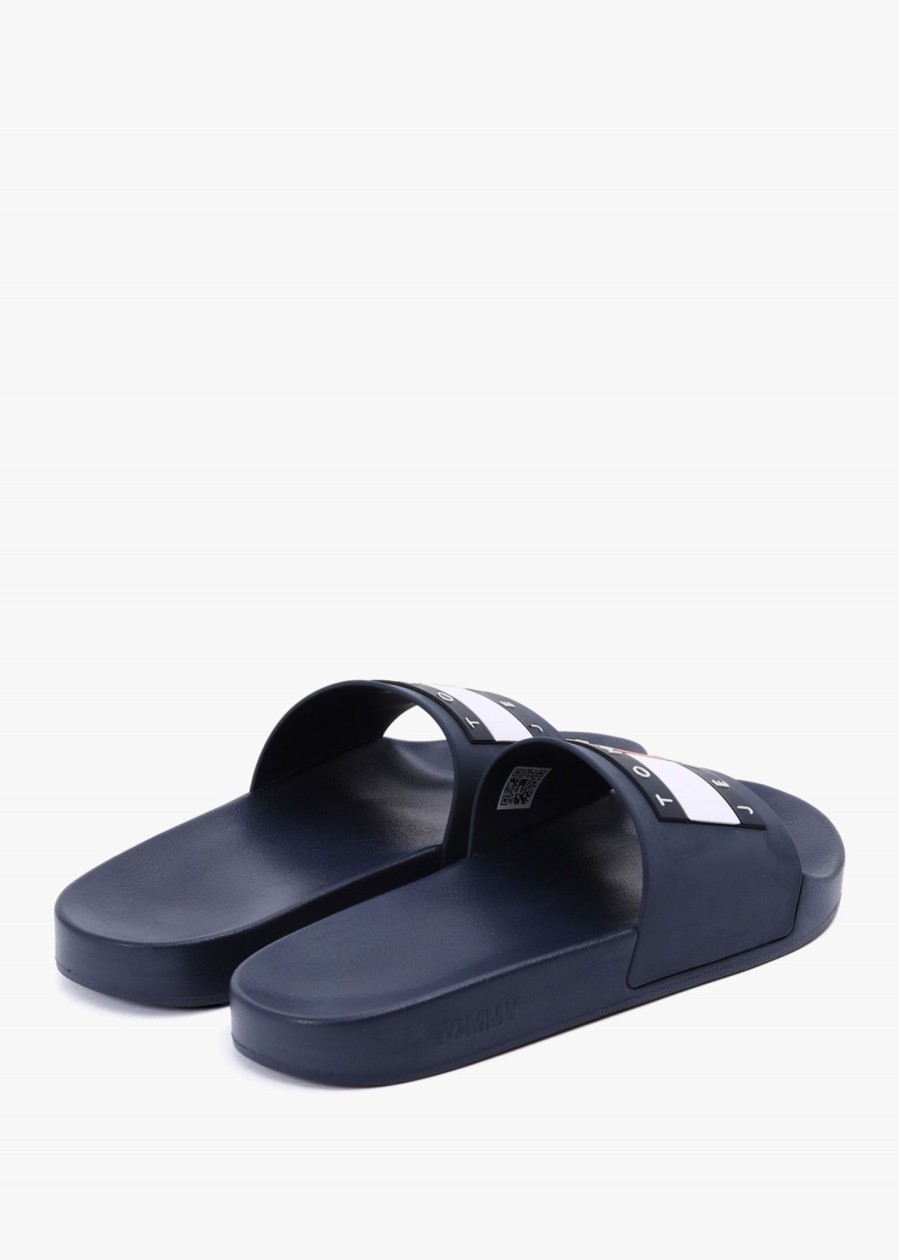 Mens TOMMY HILFIGER Slides | Mens Flag Pool Slider In Twilight Navy