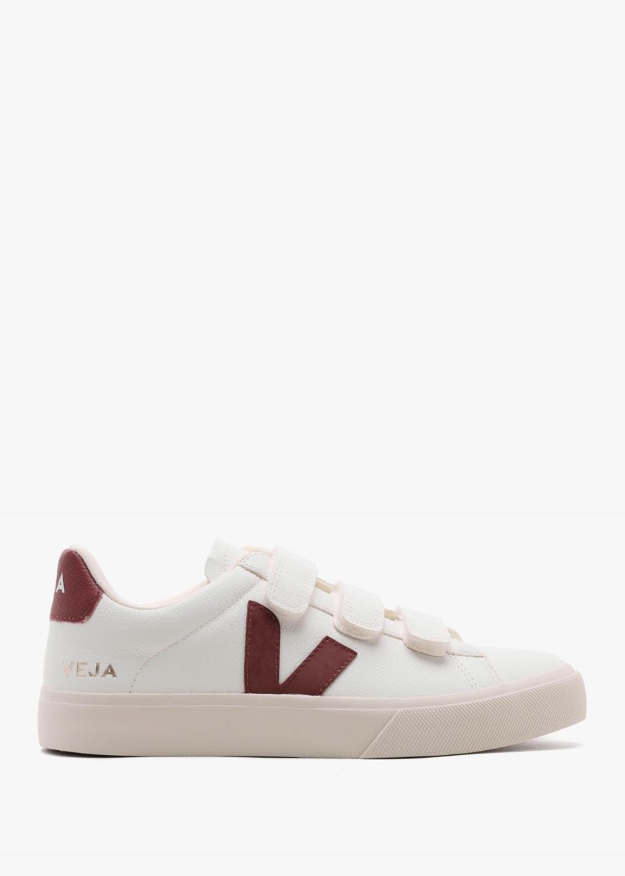 Womens VEJA Trainers | Womens Recife Logo Chromefree Leather Trainers In Extra White Marsala