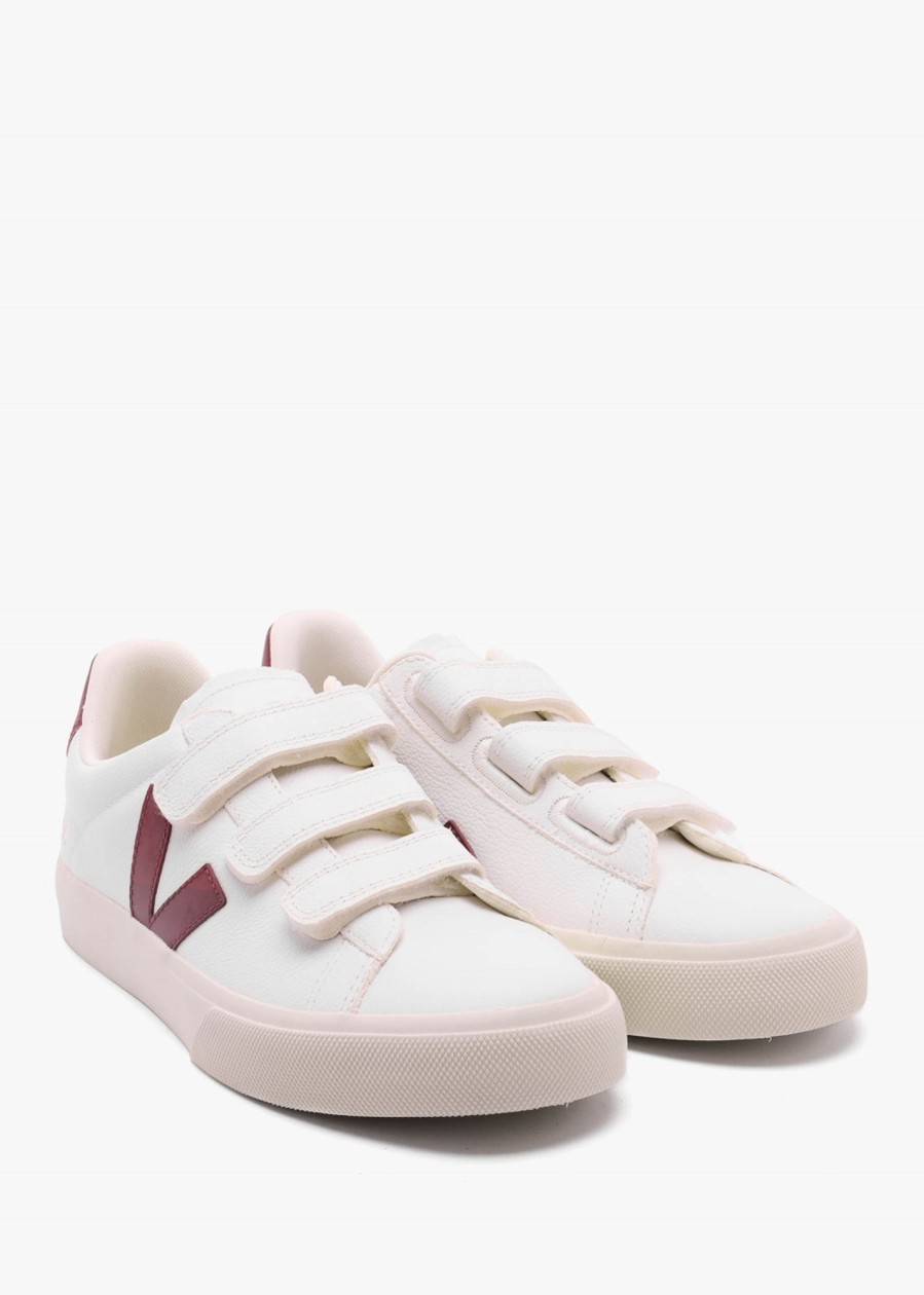 Womens VEJA Trainers | Womens Recife Logo Chromefree Leather Trainers In Extra White Marsala