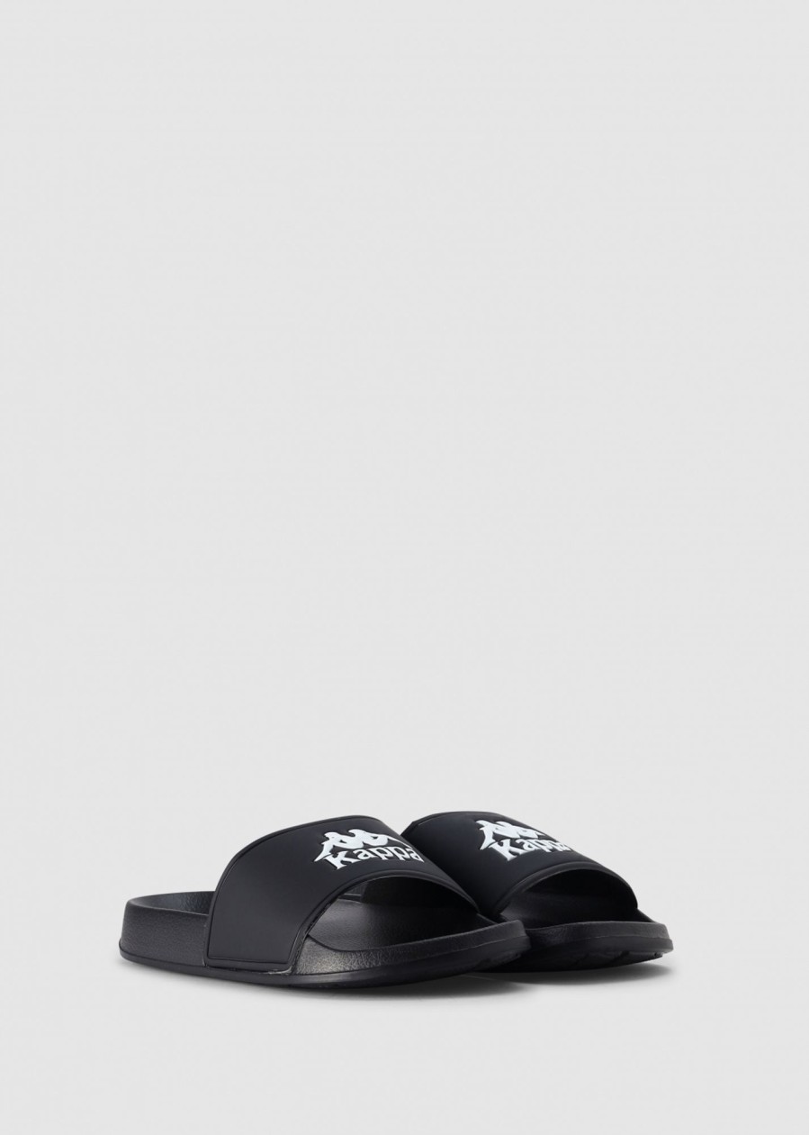 Mens KAPPA Slides | Mens Authentic Logo Slides In Black