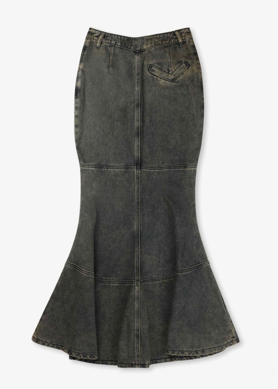 Womens HOUSE OF SUNNY Skirts | Hs House Of Sunny Cortyard Tulip Denim Skirt