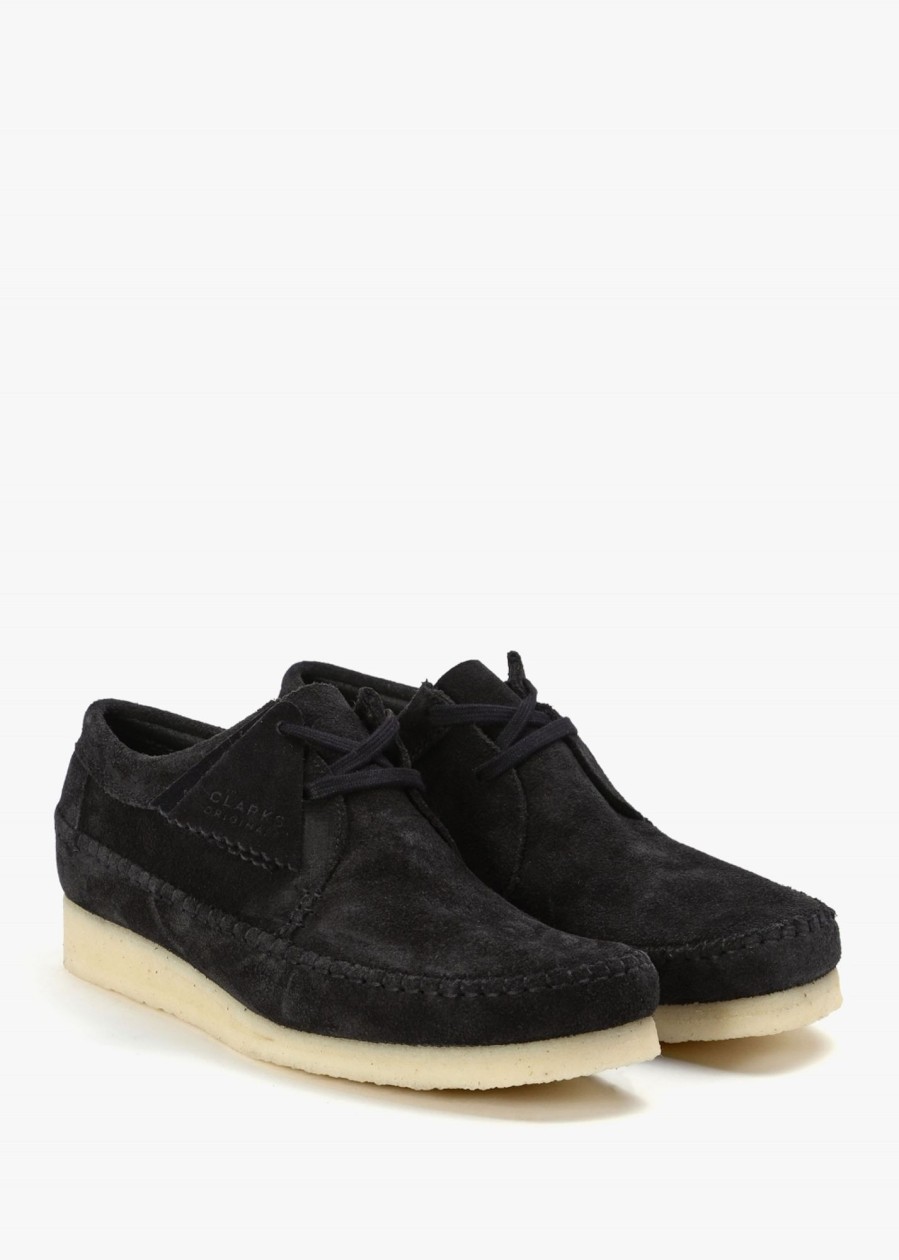 Mens CLARKS ORIGINALS Shoes | Mens Weaver Suede Shoes In Black