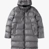 Womens RAINS Coats & Jackets | Alta Long Puffer Coat In Metallic Grey