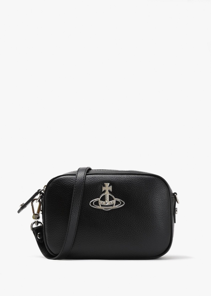 Womens VIVIENNE WESTWOOD Gifting | Vivienne Westwood Women'S Anna Camera Vegan Black Cross Body Bag