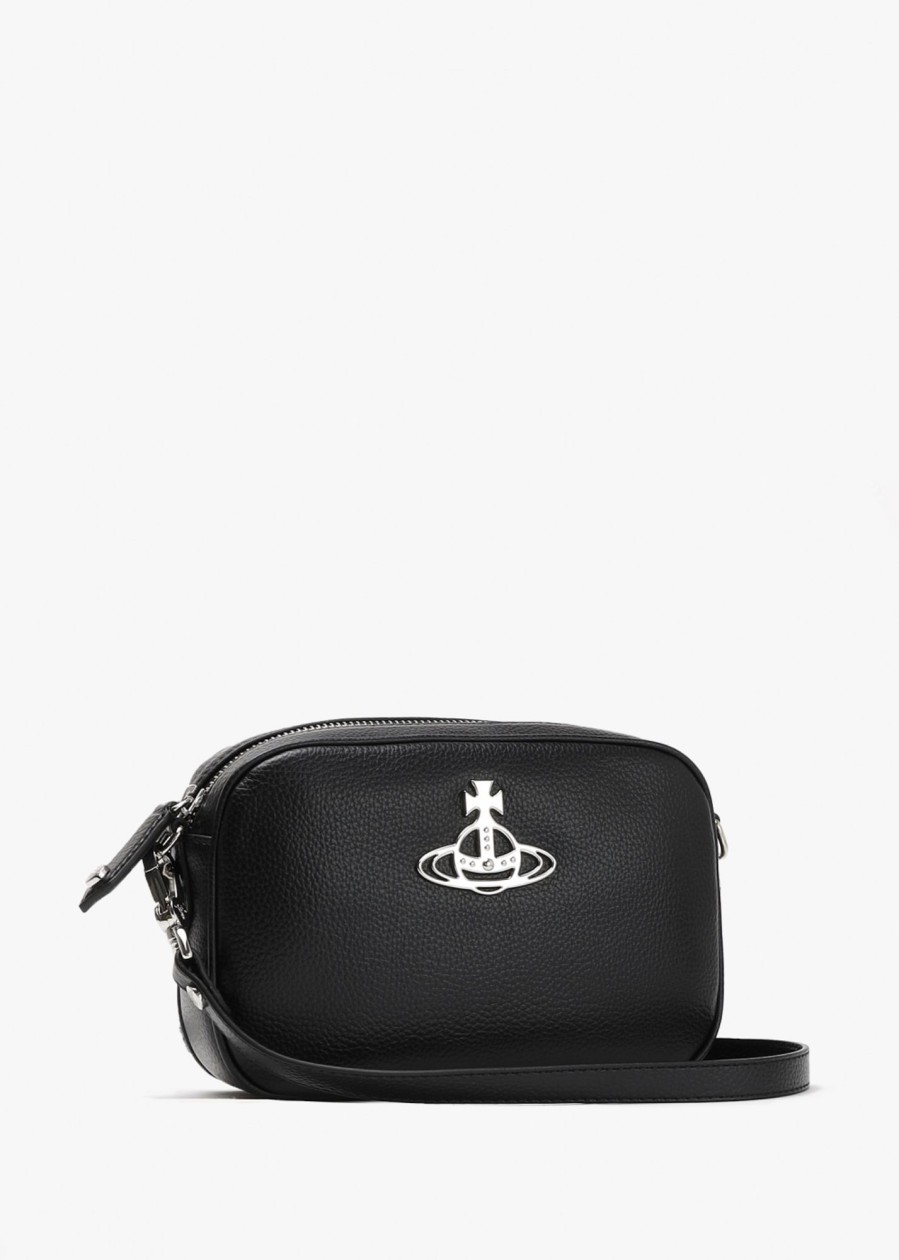 Womens VIVIENNE WESTWOOD Gifting | Vivienne Westwood Women'S Anna Camera Vegan Black Cross Body Bag