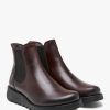 Womens FLY LONDON Boots | Salv Leather Wedge Chelsea Boots In Wine Black