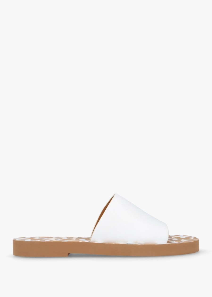 Womens SEE BY CHLOE Sandals | Womens Essie Leather Pool Sliders In White