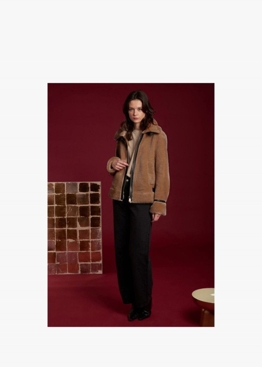 Womens OAKWOOD Coats & Jackets | Womens Tresor Wool Jacket In Tan