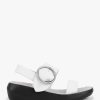 Womens FLY LONDON Sandals | Womens Bani Leather Big Buckle Sandals In Off White