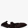 Womens GANNI Flats | Womens Soft Square Toe Scrunchie Ballerina Flats In Brown