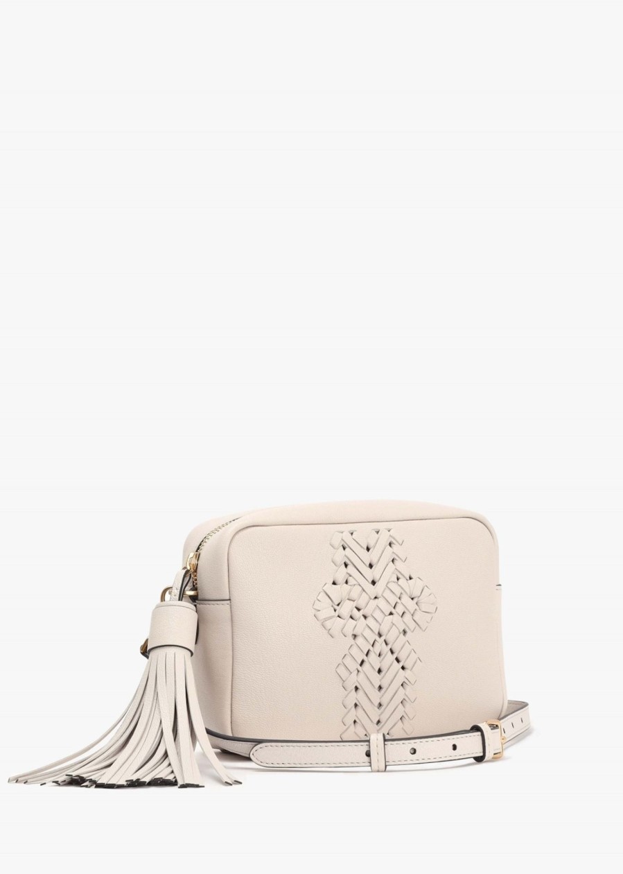 Womens ANYA HINDMARCH Crossbody Bags | Womens Neeson Tassel Leather Crossbody Bag In Chalk