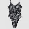 Womens CALVIN KLEIN Swimwear | Ck Warped Monogram Print Scoop Neck Swimsuit