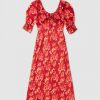 Womens RIXO Dresses | Womens Sathya Frill Bodice Dress In Marais Floral Coral