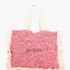 Womens GANNI Tote Bags | Womens Cotton Crochet Frill Tote In Egret