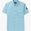 Mens BELSTAFF Shirts | Mens Scale Short Sleeve Shirt In Skyline Blue