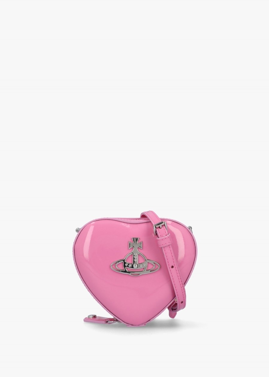 Womens VIVIENNE WESTWOOD Crossbody Bags | Womens Mini Heart Leather Crossbody Bag In Pink Patent