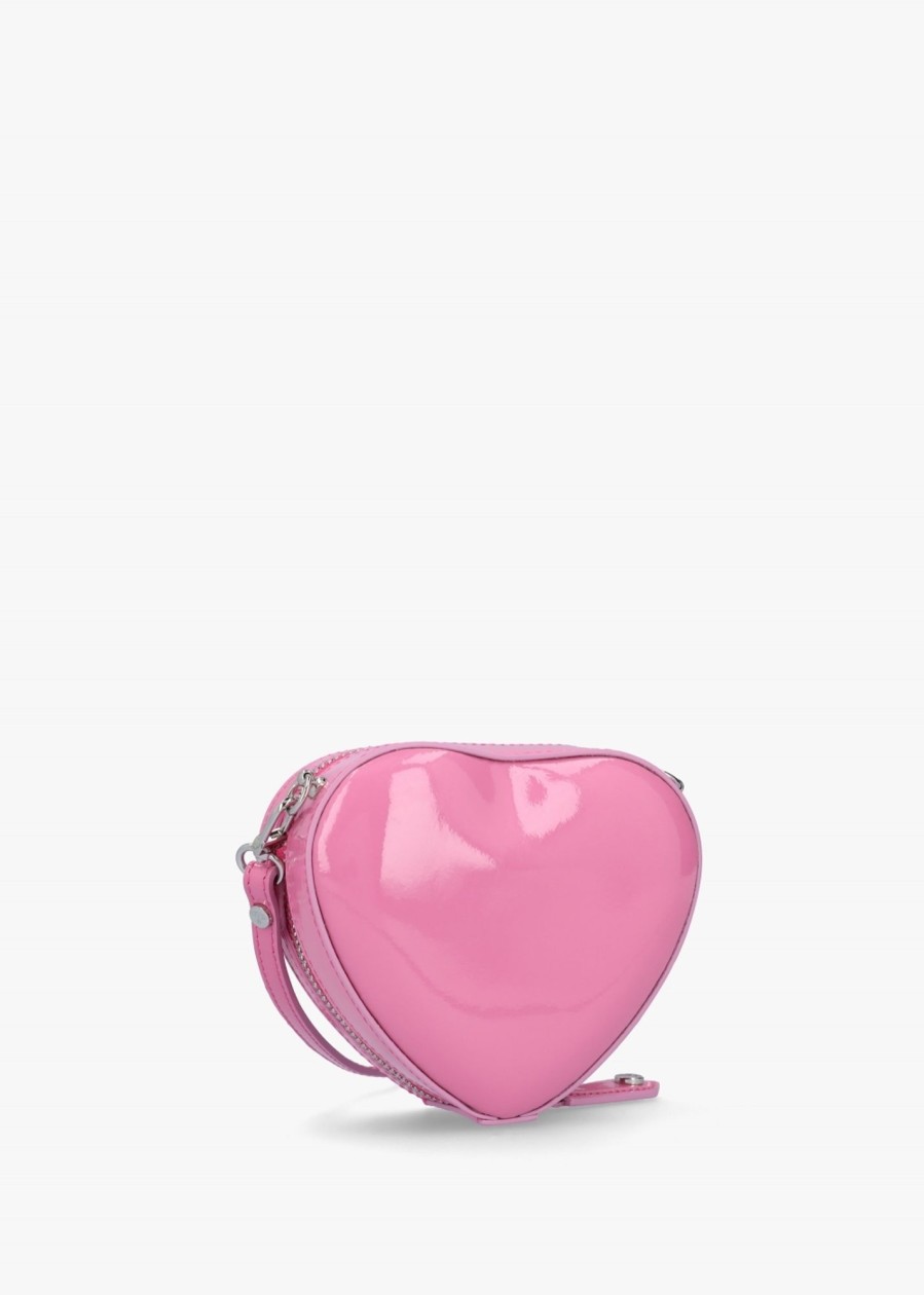 Womens VIVIENNE WESTWOOD Crossbody Bags | Womens Mini Heart Leather Crossbody Bag In Pink Patent