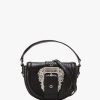 Womens VERSACE JEANS COUTURE Crossbody Bags | Womens Baroque Buckle Faux Croc Bag In Black