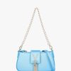 Womens VALENTINO Shoulder Bags | Womens Mini Divina Saffiano Met Baguette Bag In Turchese Blue