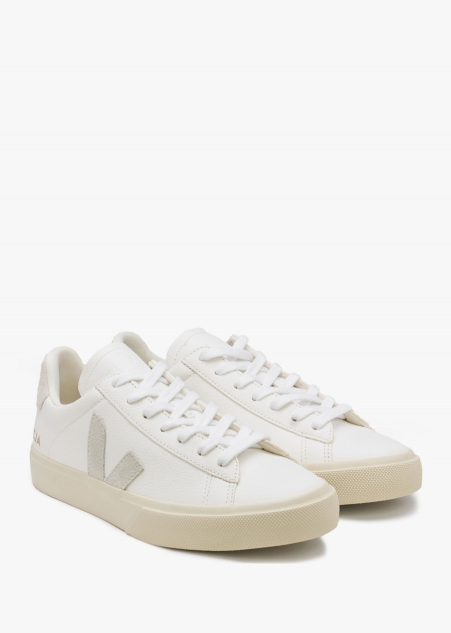 Womens VEJA Gifting | Womens Campo Chromefree Leather Trainers In Extra White Natural