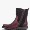 Womens FLY LONDON Boots | Womens Sauk Leather & Suede Ankle Boots In Purple