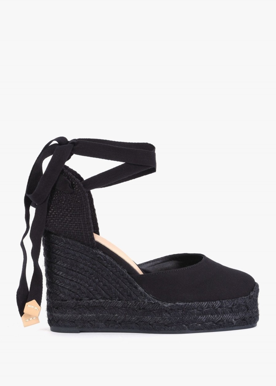 Womens CASTANER Wedges | Womens Carina Platform Wedge Espadrilles In Black