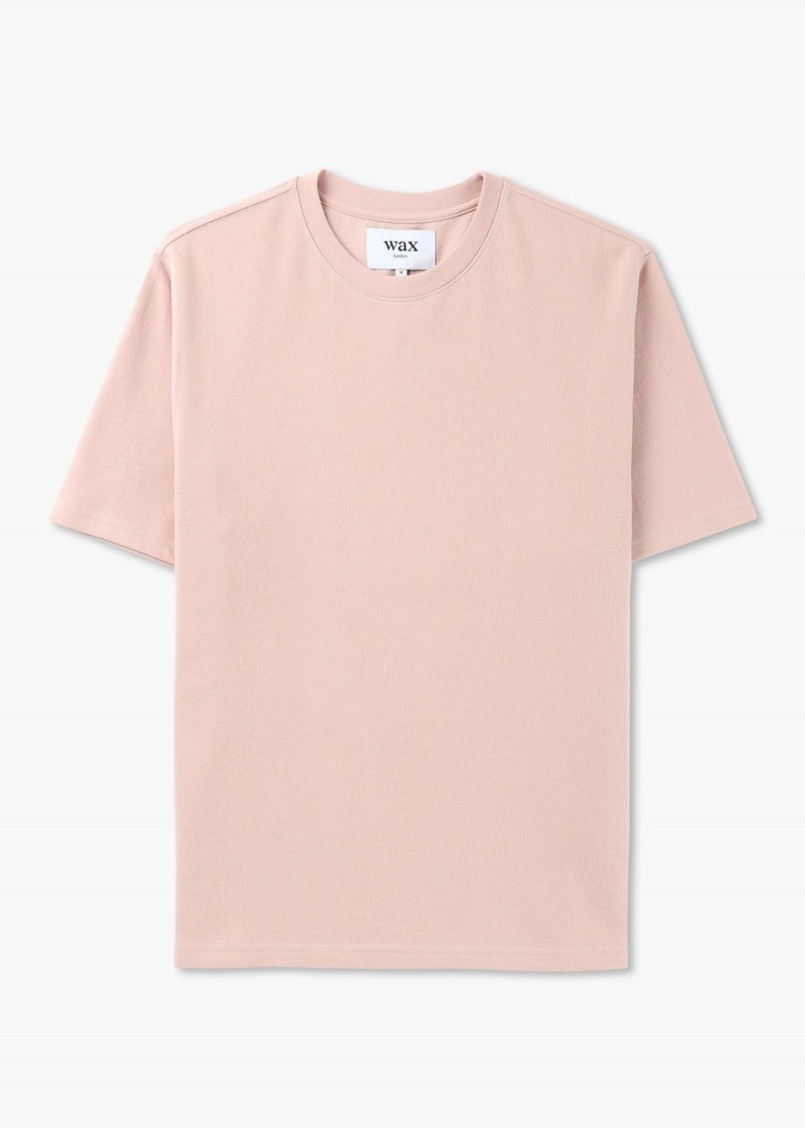 Mens WAX LONDON T-Shirts | Mens Dean Textured T-Shirt In Pink