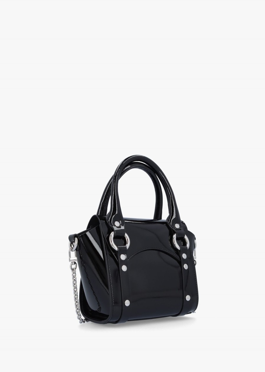 Womens VIVIENNE WESTWOOD Tote Bags | Womens Betty Mini Shiny Patent Leather Tote Bag In Black