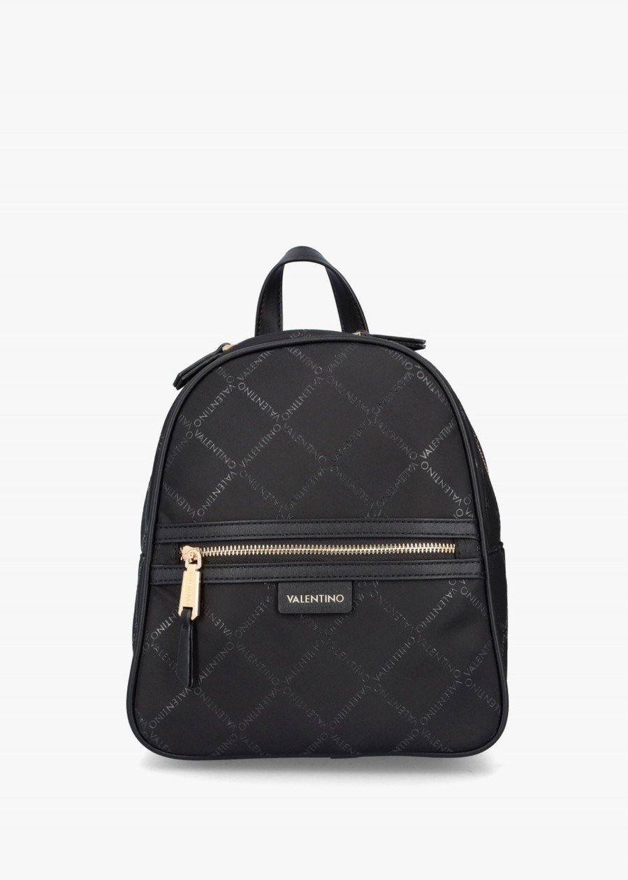 Womens VALENTINO Backpacks | Marais Relove Recycle Logo Backpack In Nero Black