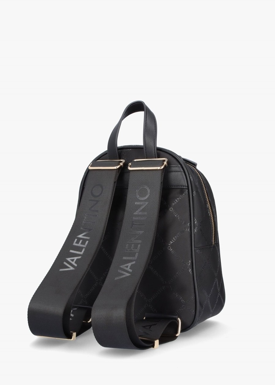 Womens VALENTINO Backpacks | Marais Relove Recycle Logo Backpack In Nero Black