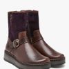 Womens FLY LONDON Boots | Womens Ruth Leather & Suede Chunky Ankle Boots In Purple