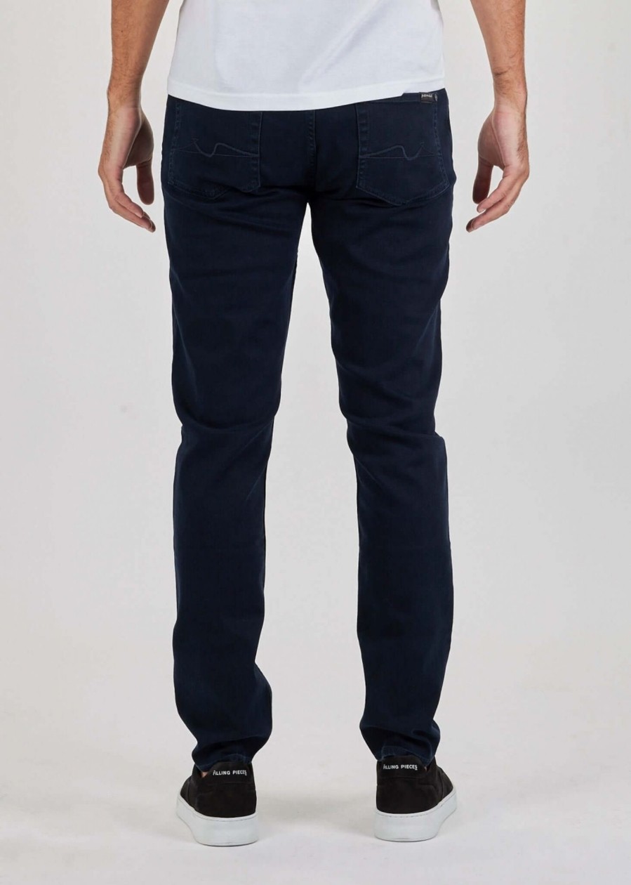 Mens 7 FOR ALL MANKIND Jeans | Mens Slimmy Tapered Luxe Performance Eco Jeans In Dark Blue