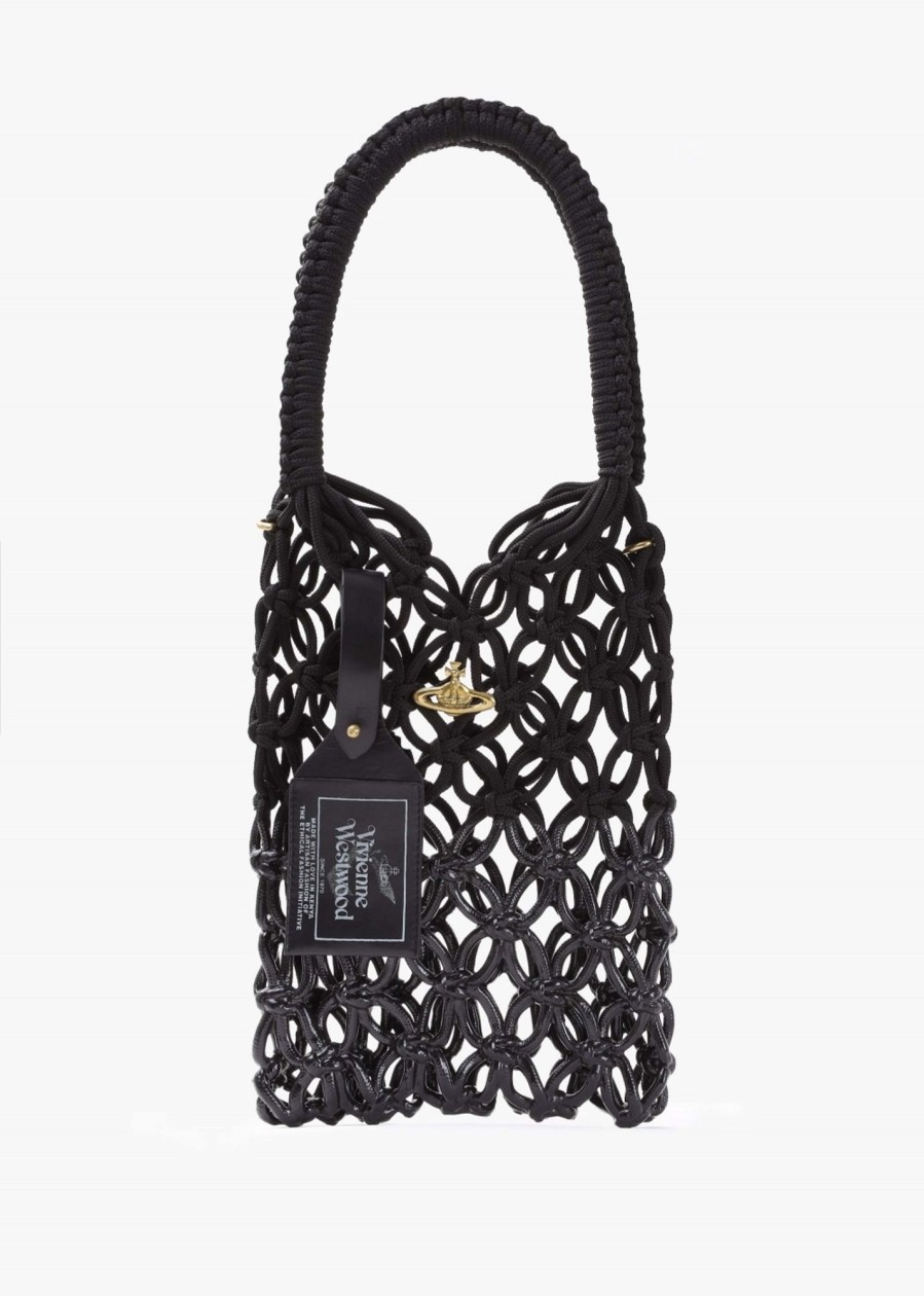 Womens VIVIENNE WESTWOOD Shoulder Bags | Womens Large Macrame Shoulder Bag In Black