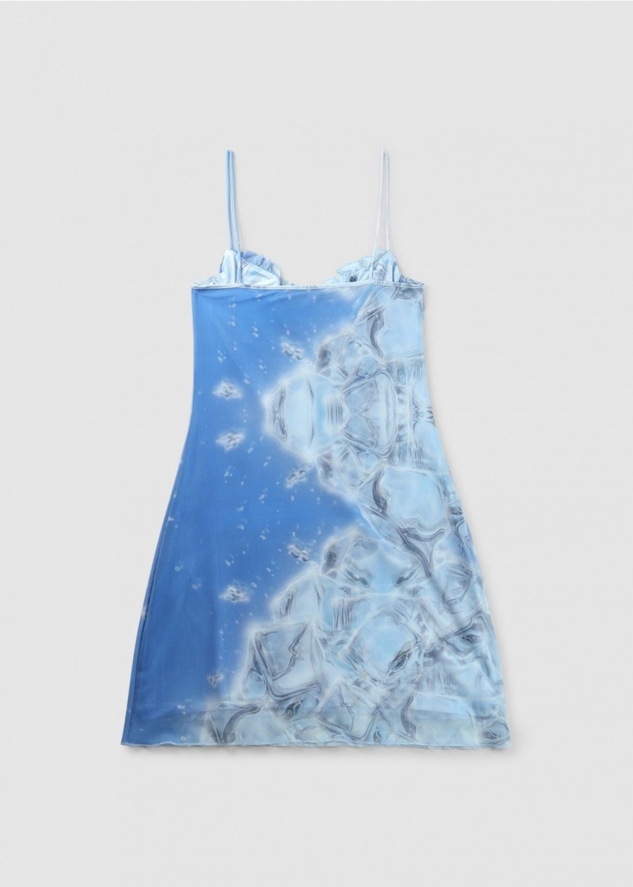 Womens FIORUCCI Dresses | Womens Ice Print Balconette Dress In Blue