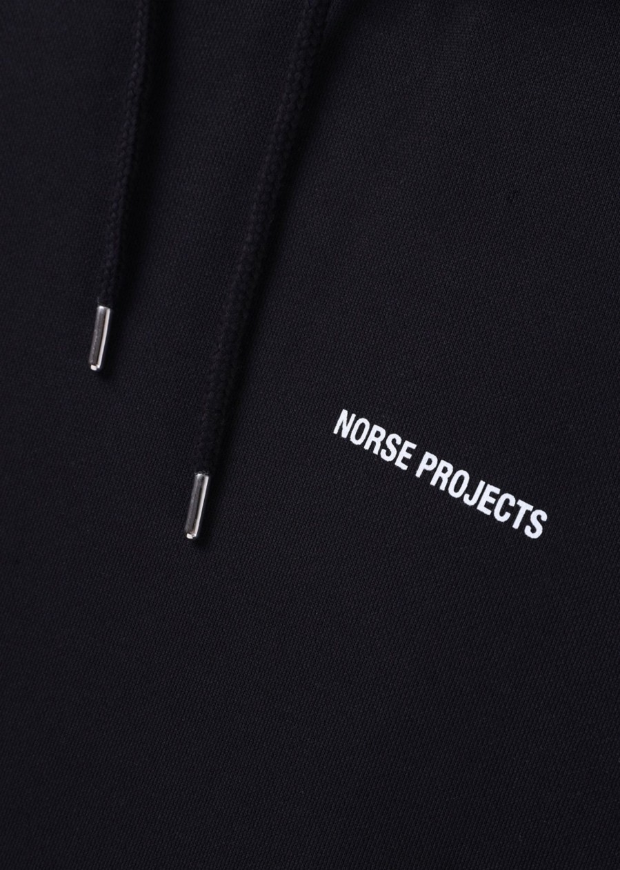 Mens NORSE PROJECTS Sweatshirts & Hoodies | Mens Arne Relaxed Organic Logo Hoodie In Black