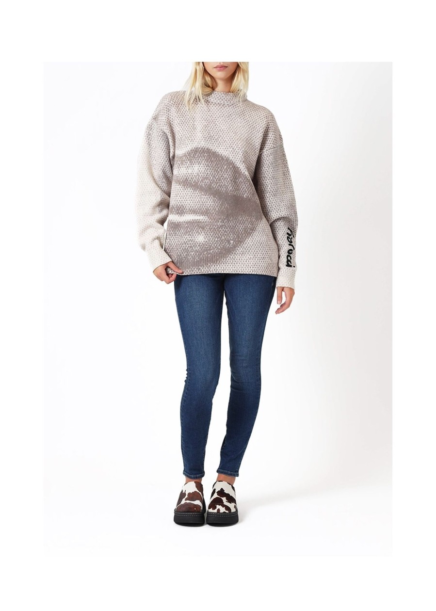 Womens FIORUCCI Knitwear | Womens Lips Print Jumper In Grey