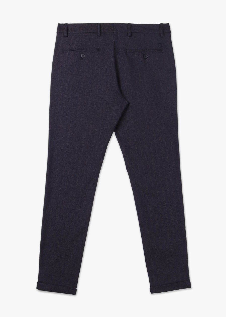 Mens LES DEUX Trousers | Mens Como Herringbone Suit Pants In Navy