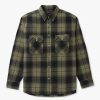 Mens PURPLE BRAND Shirts | Mens Plaid Flannel Long Sleeve Shirt In Green