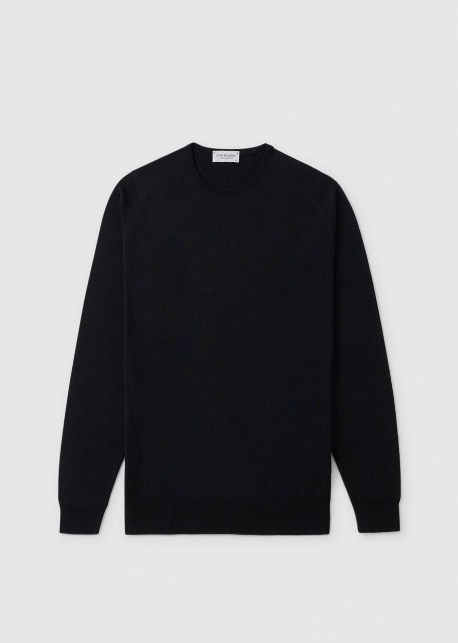 Mens JOHN SMEDLEY Sweatshirts & Hoodies | Mens Lundy Pullover Sweatshirt In Black