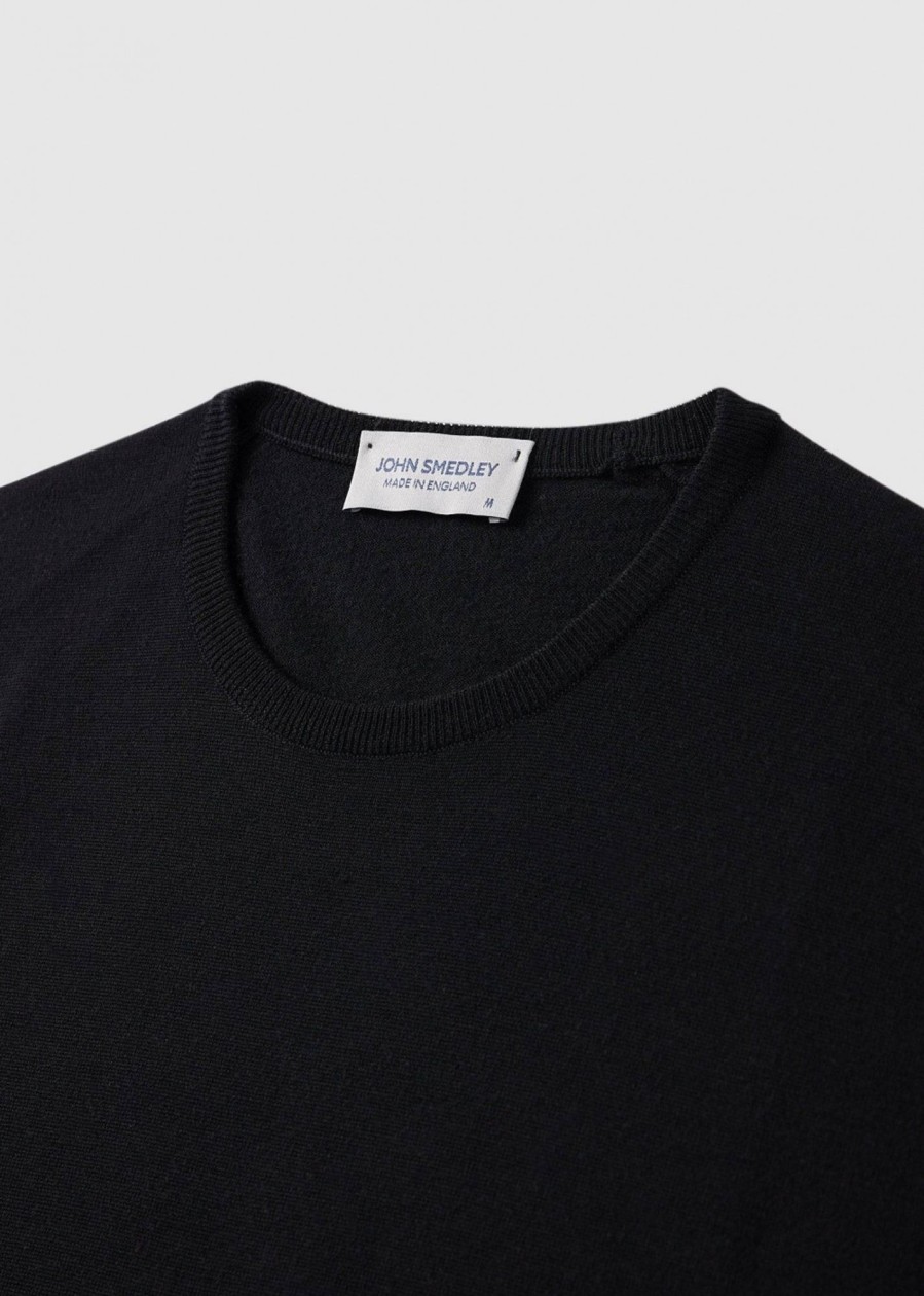 Mens JOHN SMEDLEY Sweatshirts & Hoodies | Mens Lundy Pullover Sweatshirt In Black