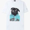 Mens REPLAY T-Shirts | Mens Classic Pug Print T-Shirt In White