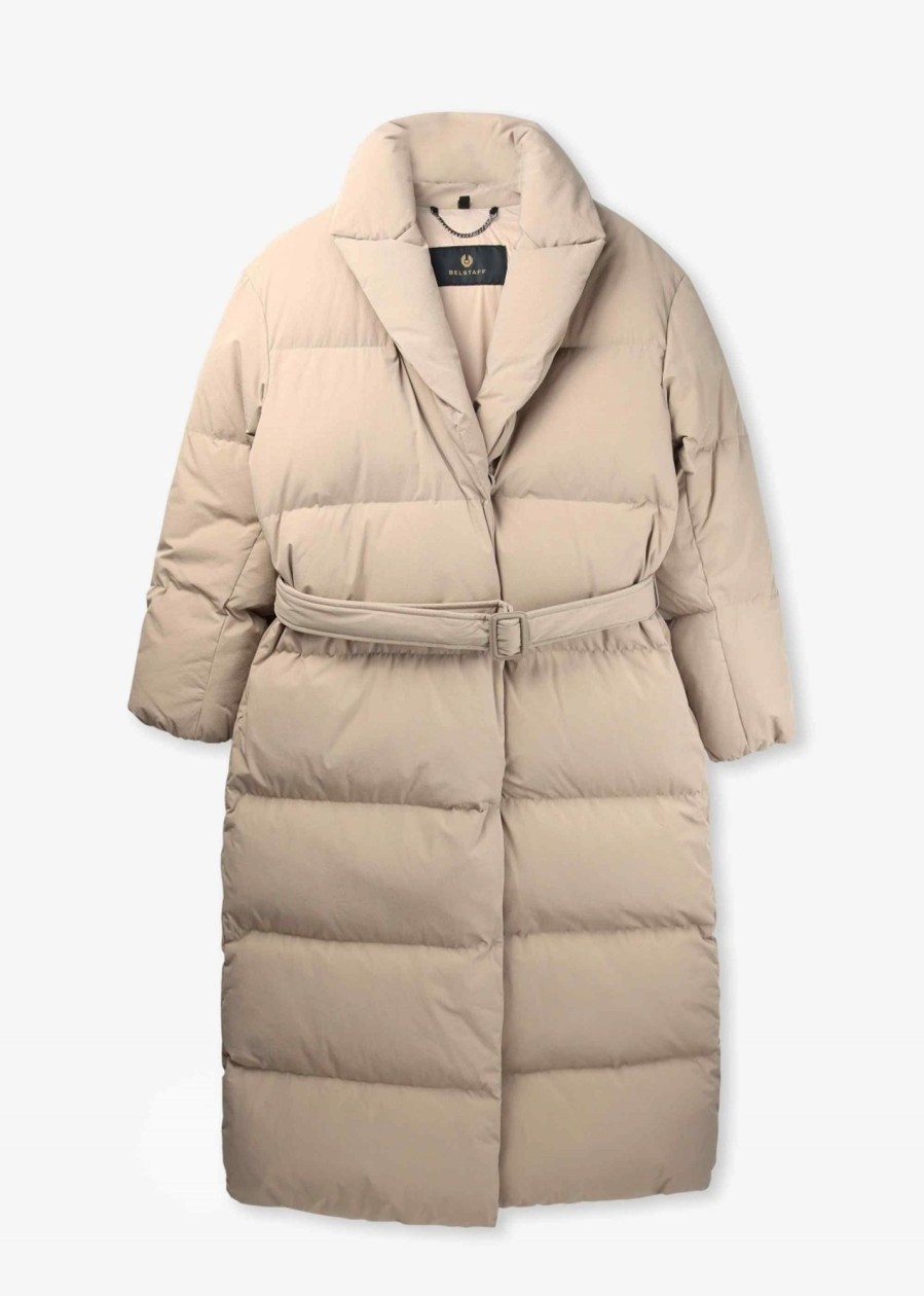 Womens BELSTAFF Coats & Jackets | Womens Wren Long Down Coat In Beige