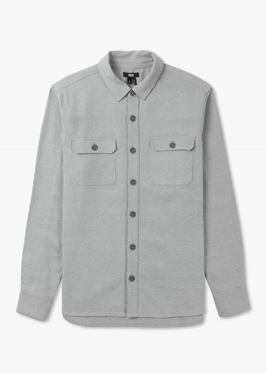 Mens PAIGE Shirts | Mens Wilbur Overshirt In Cracked Pearl