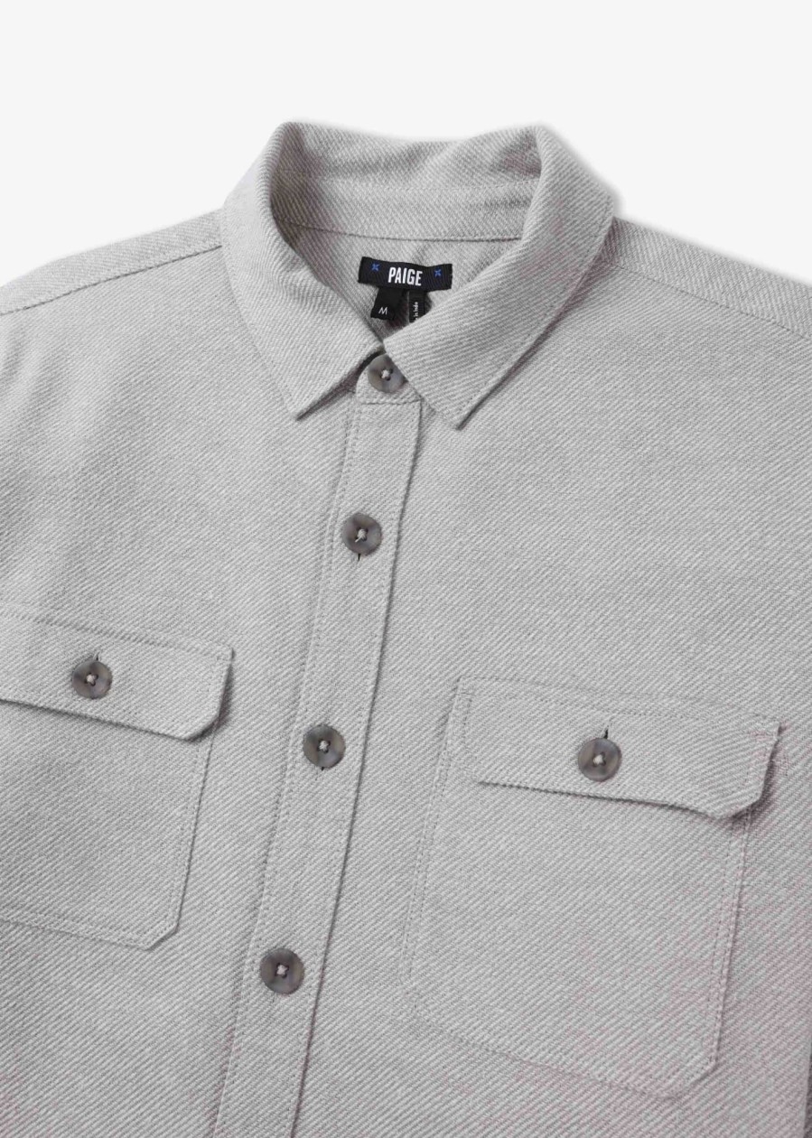 Mens PAIGE Shirts | Mens Wilbur Overshirt In Cracked Pearl