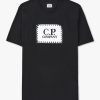 Mens C.P. COMPANY T-Shirts | Mens 30/1 Jersey Label Style Logo T-Shirt In Black