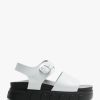 Womens FLY LONDON Sandals | Womens Cree Leather Slab Sandals In Off White