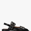 Womens GANNI Flats | Womens Feminine Buckle Ballerina Flats In Patent Black