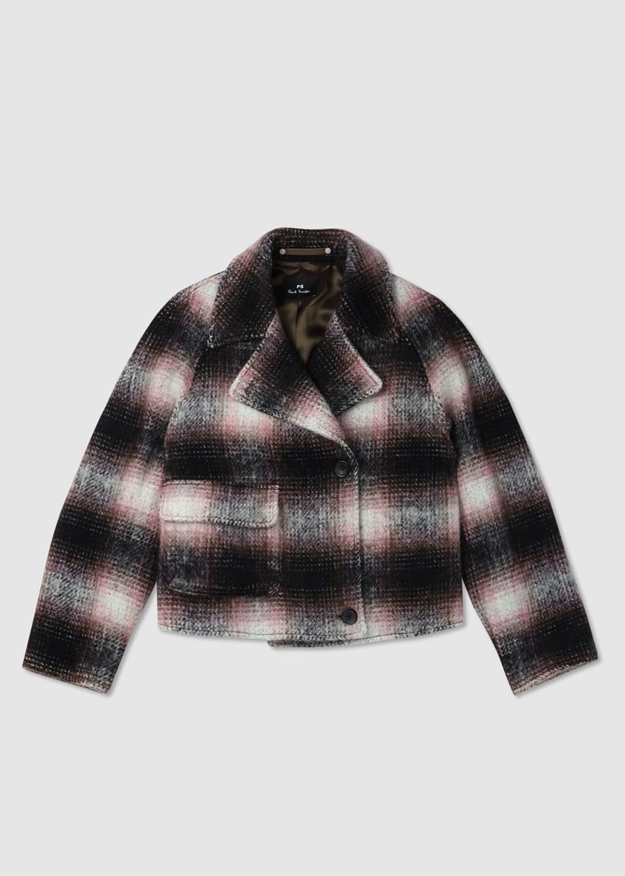 Womens PS PAUL SMITH Coats & Jackets | Womens Tartan Cropped Coat In Pinks